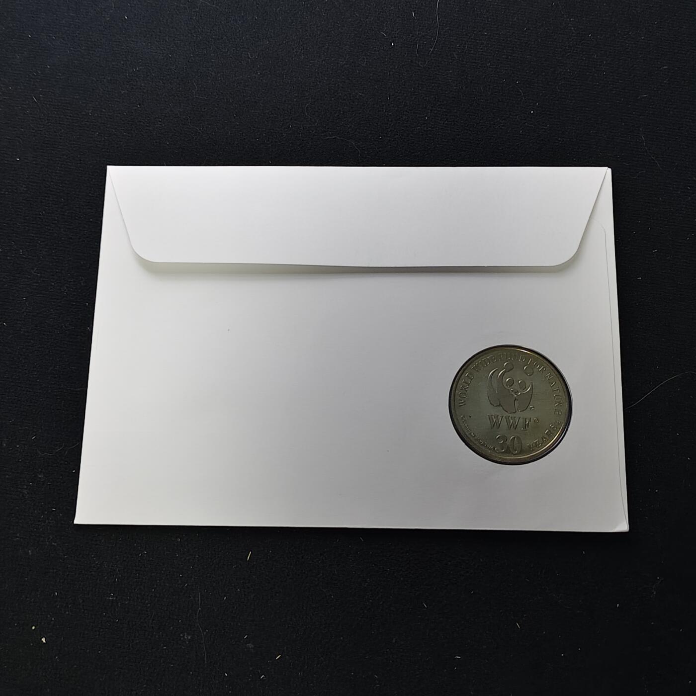 【全场包邮】纯粹捡漏拍482场（免费代拍第19场）-币封+套装+富兰克林（注意佣金） 【邮章封】WWF世界自然基金会1986年30周年‌尖鰭普提魚纪念邮章封