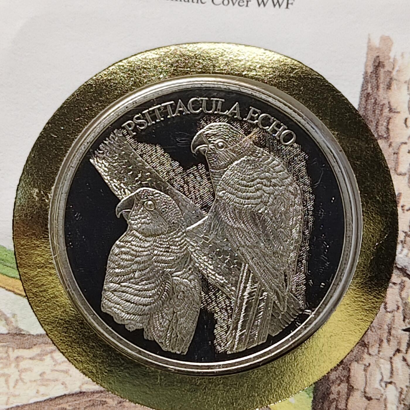 【全场包邮】纯粹捡漏拍482场（免费代拍第19场）-币封+套装+富兰克林（注意佣金） 【邮章封】WWF世界自然基金会1986年30周年回声鹦鹉纪念邮章封