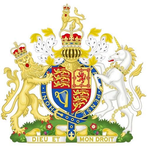 英国大本钟和国会大厦+狮马国徽 高浮雕精制镀金章 35MM