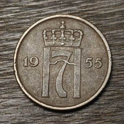 【铜匠收藏】★第134场★散币场，无佣金，30包邮。不满30元，支付5元运费。《接受代拍 代送NGC评级》 - 挪威 1955年 2欧尔 铜币