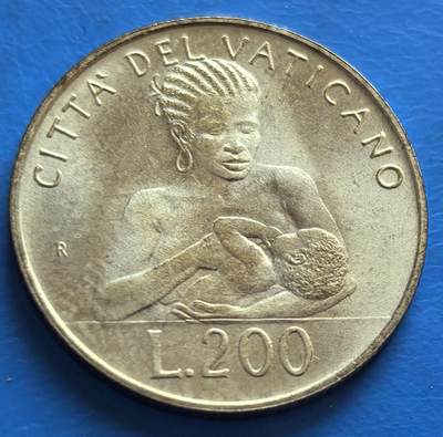 外国优质老铜币银币，周六九点倒数截拍，满百包邮，可寄存半年，喜欢朋友微信扫描二维码可直接参拍 - 梵蒂冈200里拉