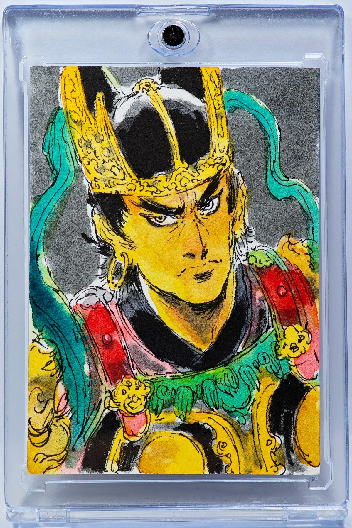 白泽拍卖卡牌手绘专场第29期（忽有故人心上过，回首山河已是秋） 2025 一泡手绘卡 二郎神  一泡亲签 卡砖封装