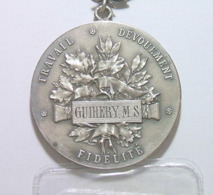 【银】法国1907年女神坐像 高浮雕精制大银章 40MM 23.5克