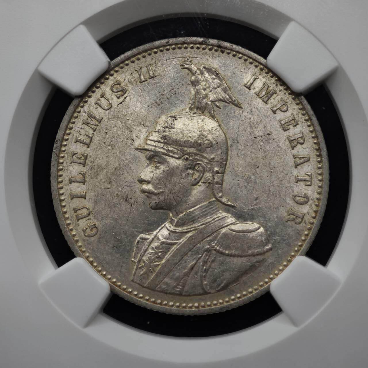 【淘币小摊】实时拍第八百一十五拍   银币套币场   满百包邮可预留二周 每周一统一发货   德属东非1910年1卢比银币 NGC AU55