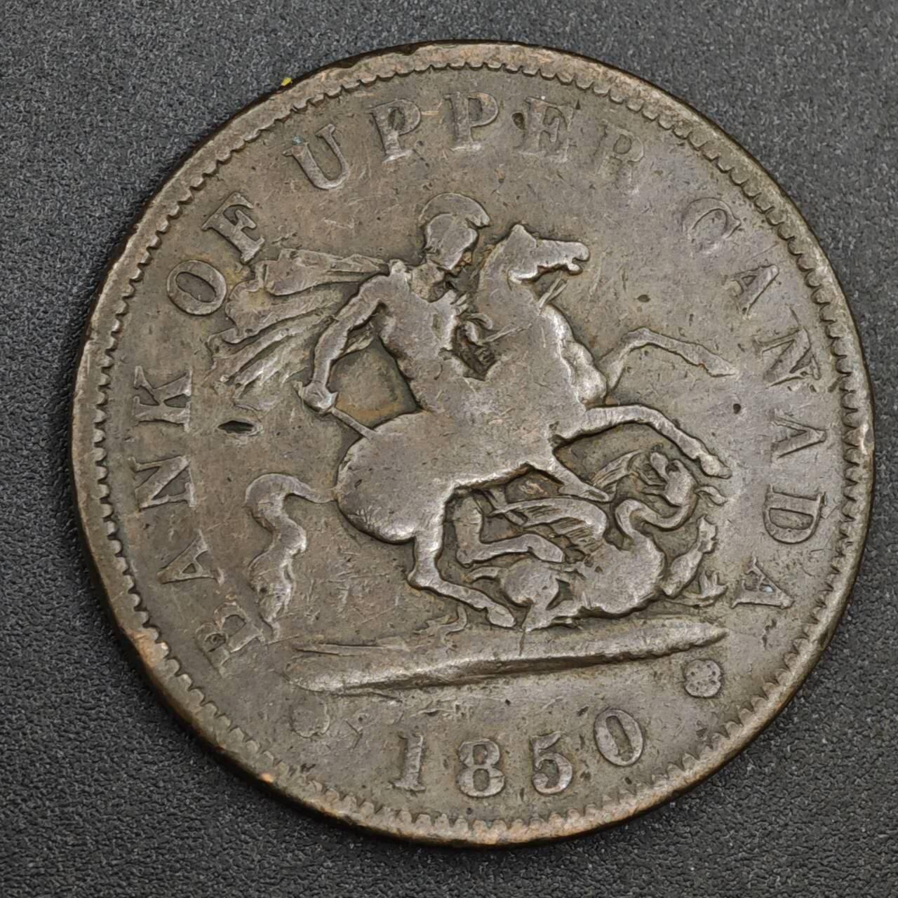 【淘币小摊】实时拍第八百一十四拍   散币场   满百包邮可预留二周 每周一统一发货   上加拿大1850年马剑一便士铜币代币