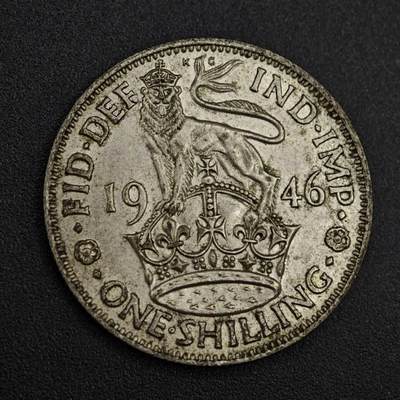 【淘币小摊】实时拍第八百一十四拍   散币场   满百包邮可预留二周 每周一统一发货   - 英国1946年乔治六世一先令银币