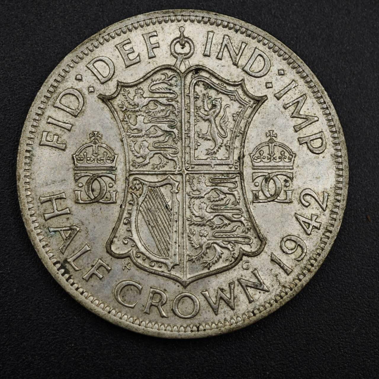 【淘币小摊】实时拍第八百一十四拍   散币场   满百包邮可预留二周 每周一统一发货   英国1942年乔治六世半克朗银币