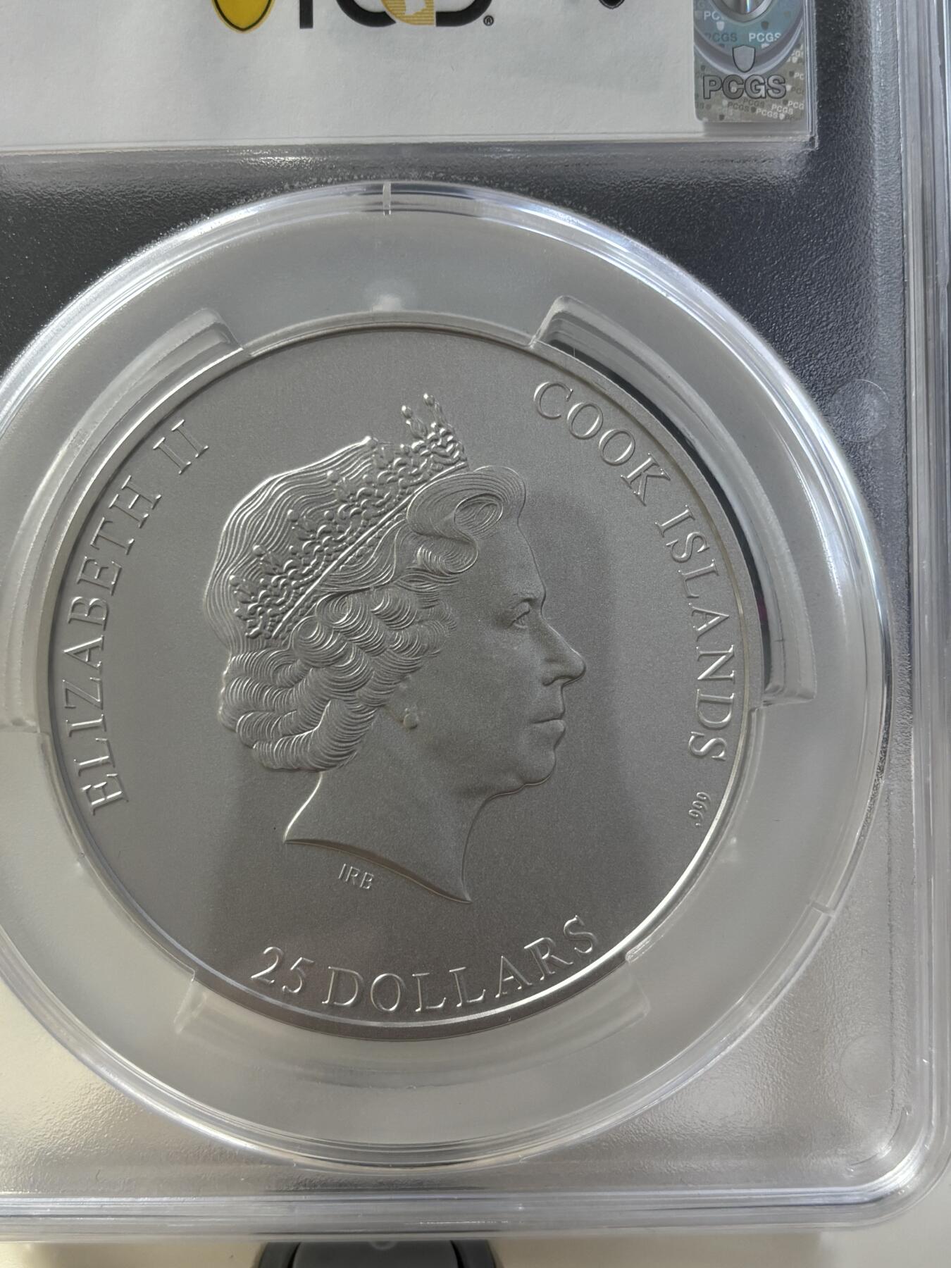 第184期拍卖 库克2020年七大峰系列查亚峰5盎司彩银币PCGS-MS70首无盒无证书，999银，发行777枚