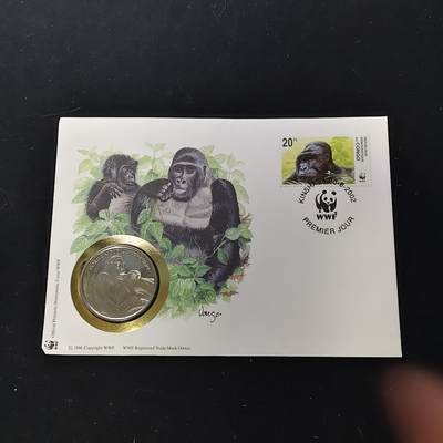 【全场包邮】纯粹捡漏拍482场（免费代拍第19场）-币封+套装+富兰克林（注意佣金） - 【邮章封】WWF世界自然基金会1986年30周年‌大猩猩纪念邮章封