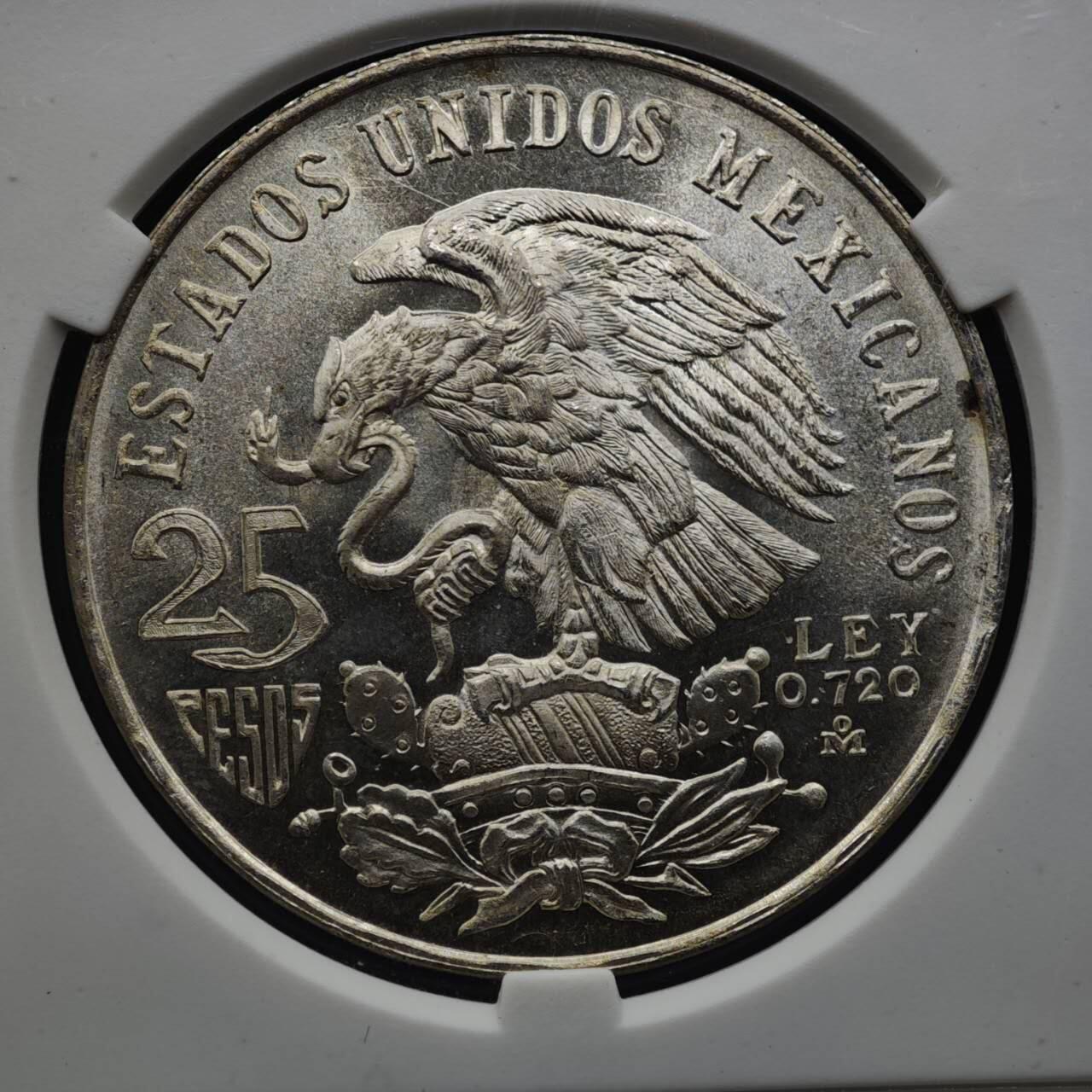 【淘币小摊】实时拍第八百一十五拍   银币套币场   满百包邮可预留二周 每周一统一发货   墨西哥1968年25比索银币 重22.5克720银 银价209