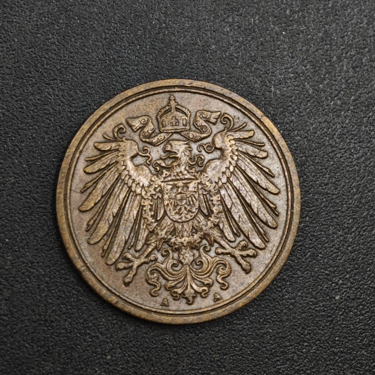 【淘币小摊】实时拍第八百一十四拍   散币场   满百包邮可预留二周 每周一统一发货   德国1914年长翅1芬妮铜币