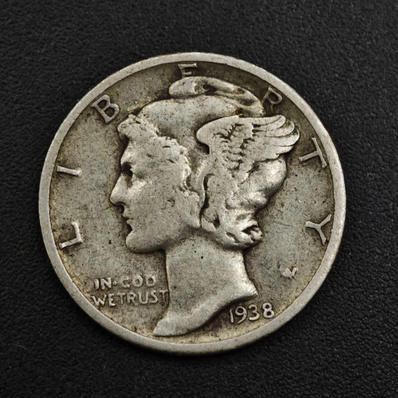 【淘币小摊】实时拍第八百一十五拍   银币套币场   满百包邮可预留二周 每周一统一发货   美国1938年小飞人10分银币