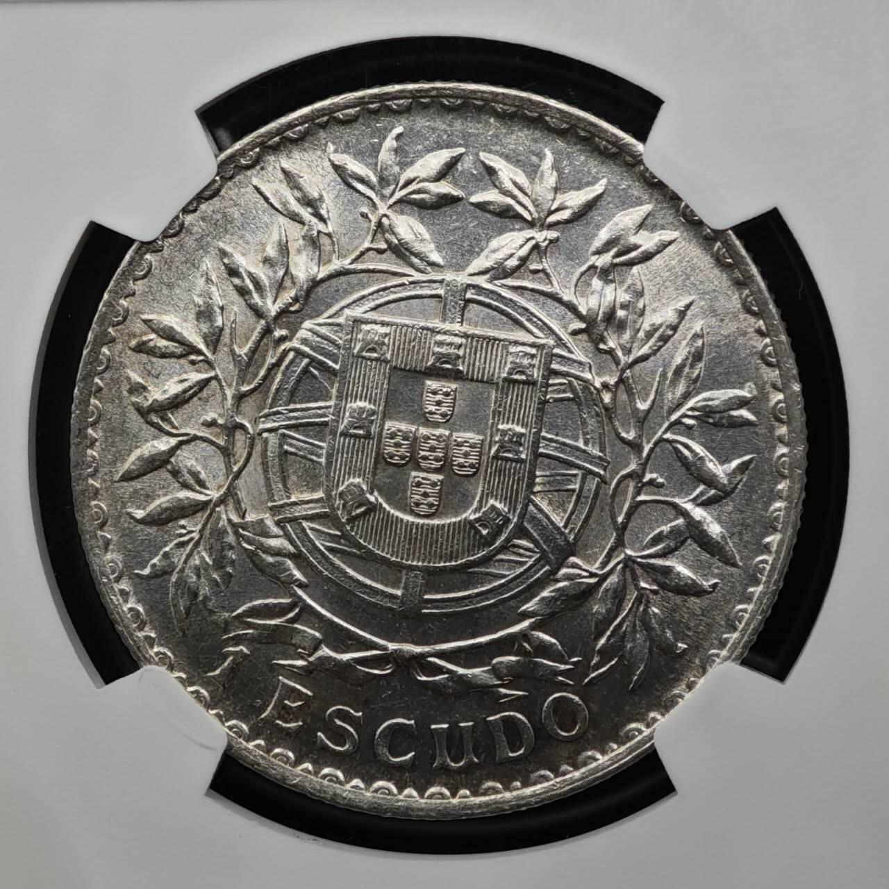 【淘币小摊】实时拍第八百一十五拍   银币套币场   满百包邮可预留二周 每周一统一发货   葡萄牙1916年1埃斯库多银币 NGC UNCD