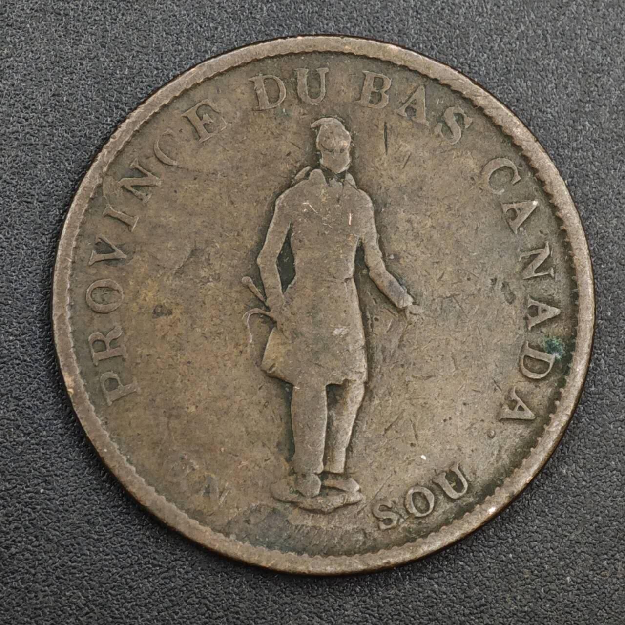 【淘币小摊】实时拍第八百一十四拍   散币场   满百包邮可预留二周 每周一统一发货   下加拿大1837年半便士铜币代币