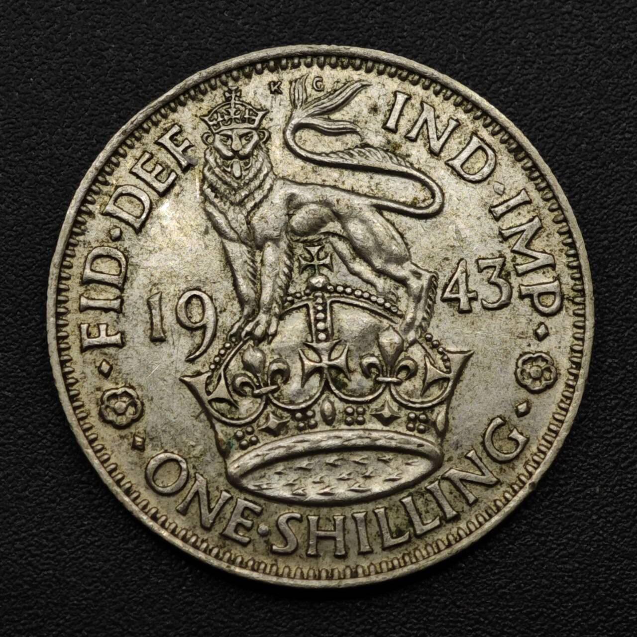 【淘币小摊】实时拍第八百一十五拍   银币套币场   满百包邮可预留二周 每周一统一发货   英国1943年乔治六世一先令银币