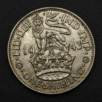 【淘币小摊】实时拍第八百一十五拍   银币套币场   满百包邮可预留二周 每周一统一发货   - 英国1943年乔治六世一先令银币