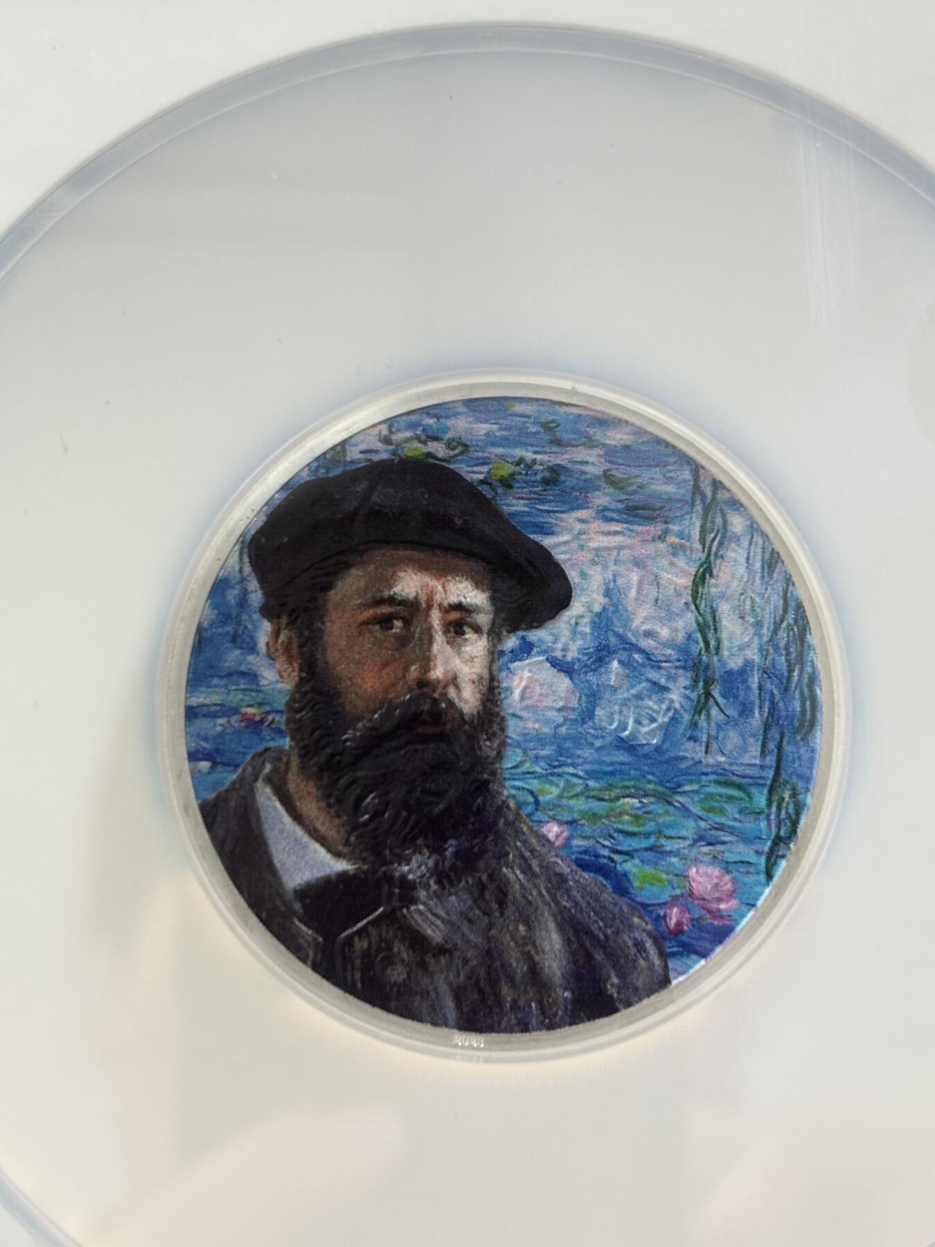 第184期拍卖 库克2023年艺术大师莫奈2盎司彩色纪念银币NGC-PF70首无盒无证书，999银，发行1500枚