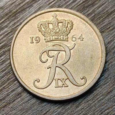 【铜匠收藏】★第134场★散币场，无佣金，30包邮。不满30元，支付5元运费。《接受代拍 代送NGC评级》 - 丹麦 1964年 5欧尔 铜币