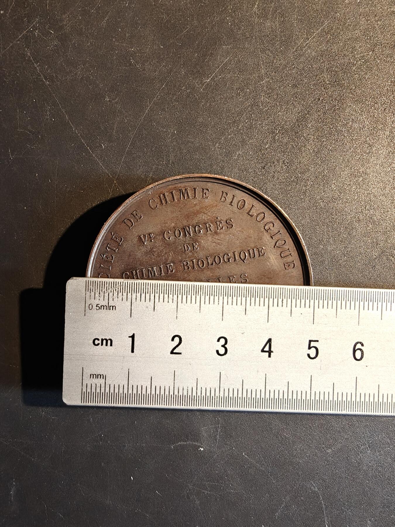 老王徽章第167期 比利时生物化学学会第六届全国生物化学大会大铜章     直径50mm.    重量63.9g