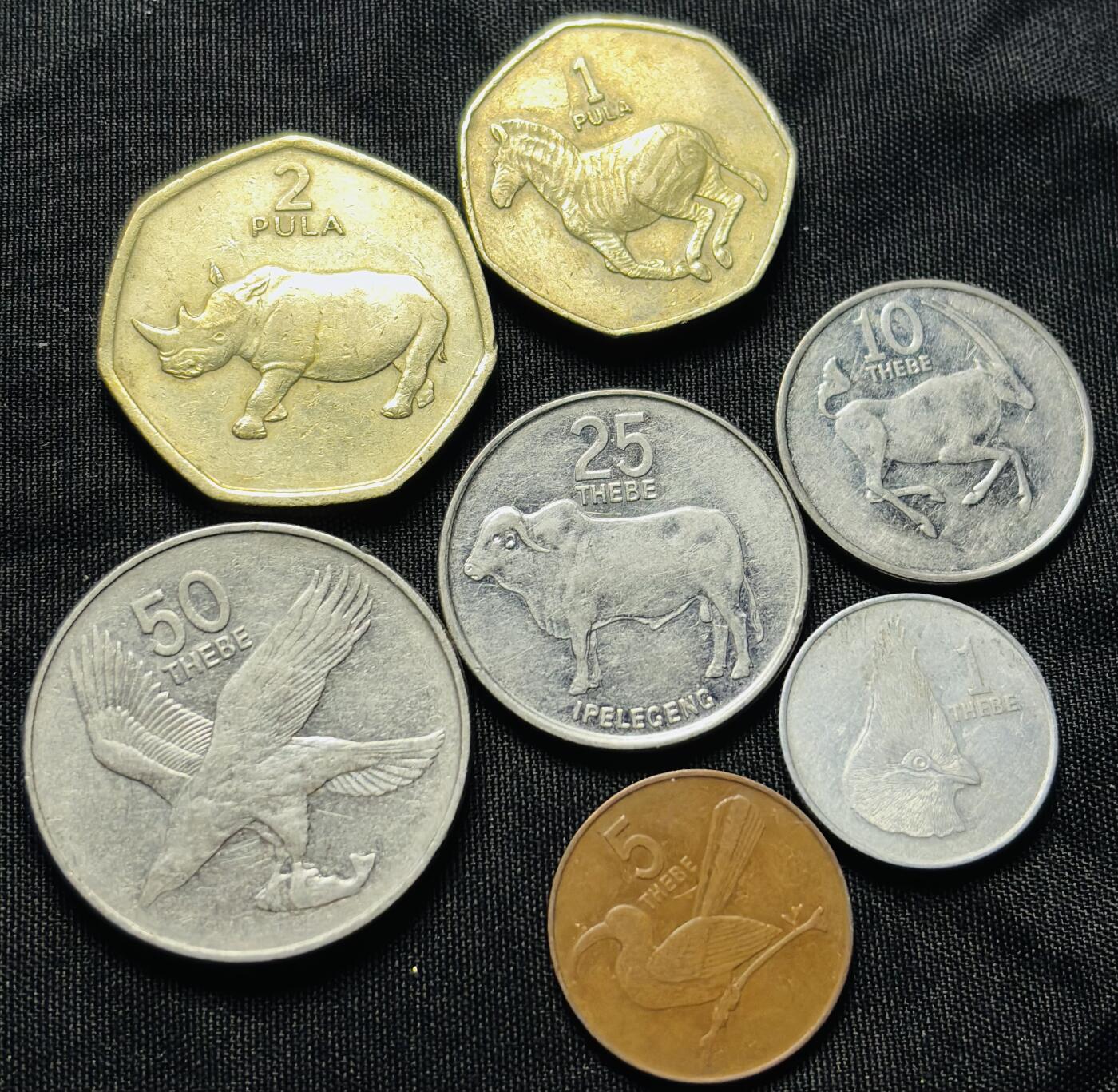 文馨钱币收藏第 284 场，【 长期接收代拍品】老藏家拍品南朝鲜李承晚时期货币，泰国大型纪念币，土耳其各时期及各国套币场 好品博茨瓦纳动物系列 7 枚套