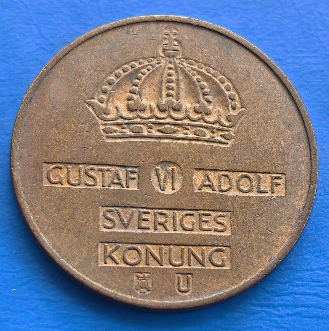 外国优质老铜币银币，周六九点倒数截拍，满百包邮，可寄存半年，喜欢朋友微信扫描二维码可直接参拍 瑞典1968年5欧尔