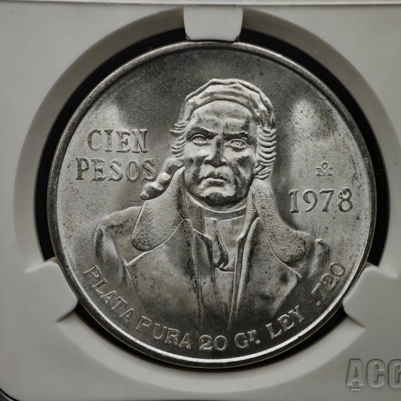 【淘币小摊】实时拍第八百一十五拍   银币套币场   满百包邮可预留二周 每周一统一发货   墨西哥1978年100比索银币 重27.77克720银 银价258