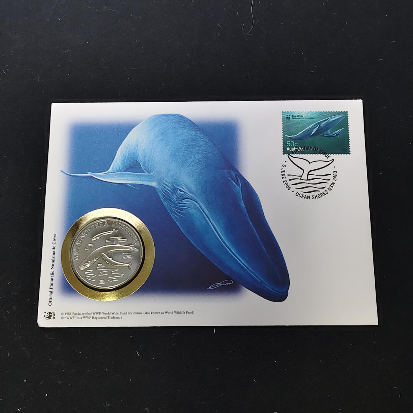 【全场包邮】纯粹捡漏拍482场（免费代拍第19场）-币封+套装+富兰克林（注意佣金） 【邮章封】WWF世界自然基金会1986年30周年‌蓝鲸纪念邮章封