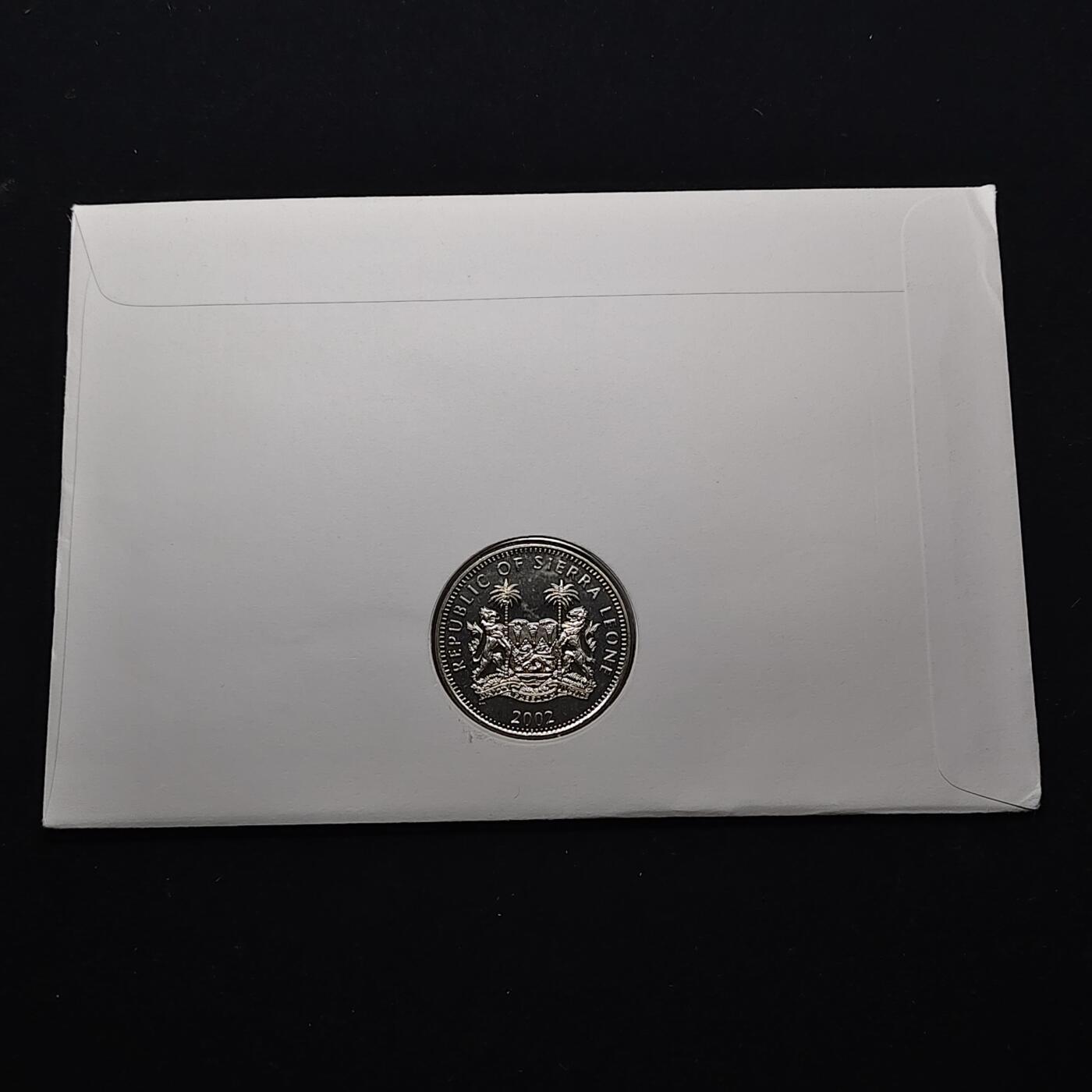 【全场包邮】纯粹捡漏拍482场（免费代拍第19场）-币封+套装+富兰克林（注意佣金） 【邮币封】塞拉利昂2002年1元纪念伊丽莎白皇太后克朗型纪念币邮币封