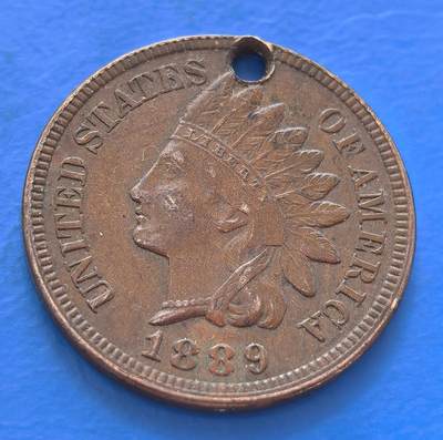 外国优质老铜币银币，周六九点倒数截拍，满百包邮，可寄存半年，喜欢朋友微信扫描二维码可直接参拍 - 美国1889年壹分