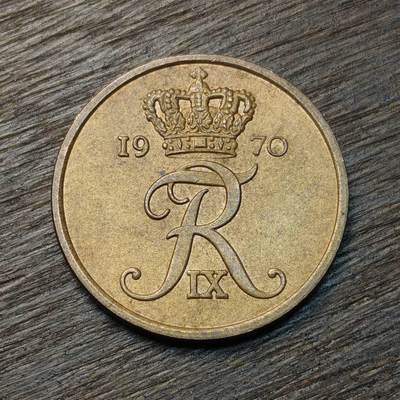 【铜匠收藏】★第134场★散币场，无佣金，30包邮。不满30元，支付5元运费。《接受代拍 代送NGC评级》 - 丹麦 1970年 5欧尔 铜币