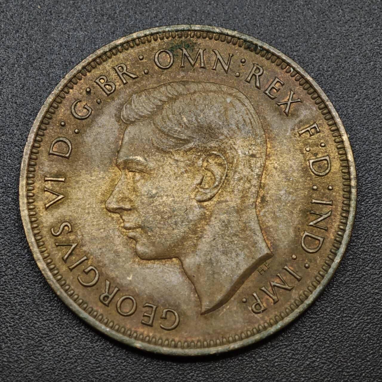 【淘币小摊】实时拍第八百一十四拍   散币场   满百包邮可预留二周 每周一统一发货   英国1937年乔治六世一便士铜币