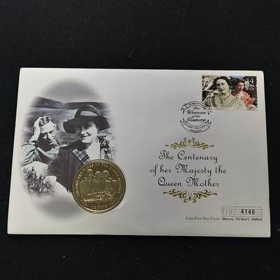 【全场包邮】纯粹捡漏拍482场（免费代拍第19场）-币封+套装+富兰克林（注意佣金） - 【邮币封】马恩岛2000年1克朗女王母亲伊丽莎白皇太后人生中的重要时刻系列家庭克朗型纪念币邮币封