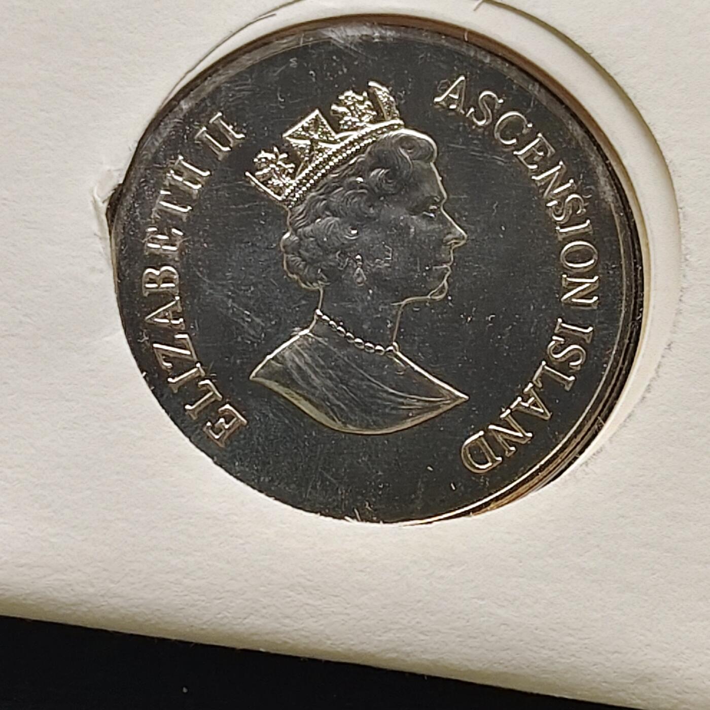 【全场包邮】纯粹捡漏拍482场（免费代拍第19场）-币封+套装+富兰克林（注意佣金） 【邮币封】阿松森群岛1996年50便士女王70大寿克朗型纪念币邮币封