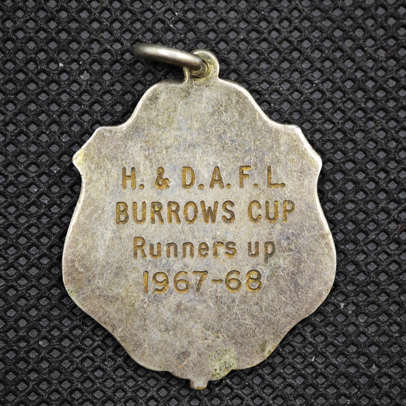 【淘币小摊】限时拍第八百一十六拍  纪念章场  满百包邮可预留两周  周一统一发货   1967-68赛季H.&D.A.F.L.伯罗斯杯亚军奖章直径30mm