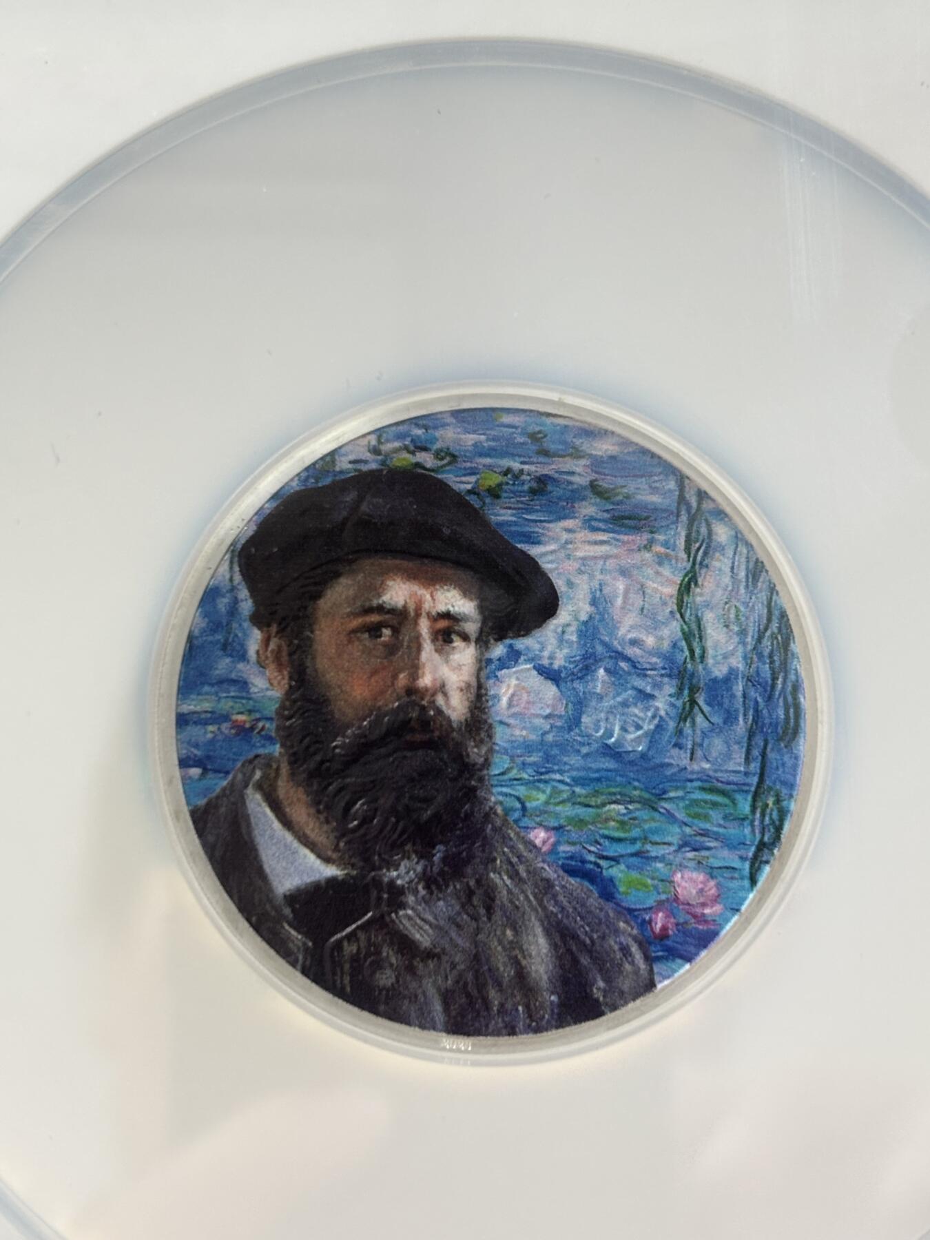 第184期拍卖 库克2023年艺术大师莫奈2盎司彩色纪念银币NGC-PF70首无盒无证书，999银，发行1500枚