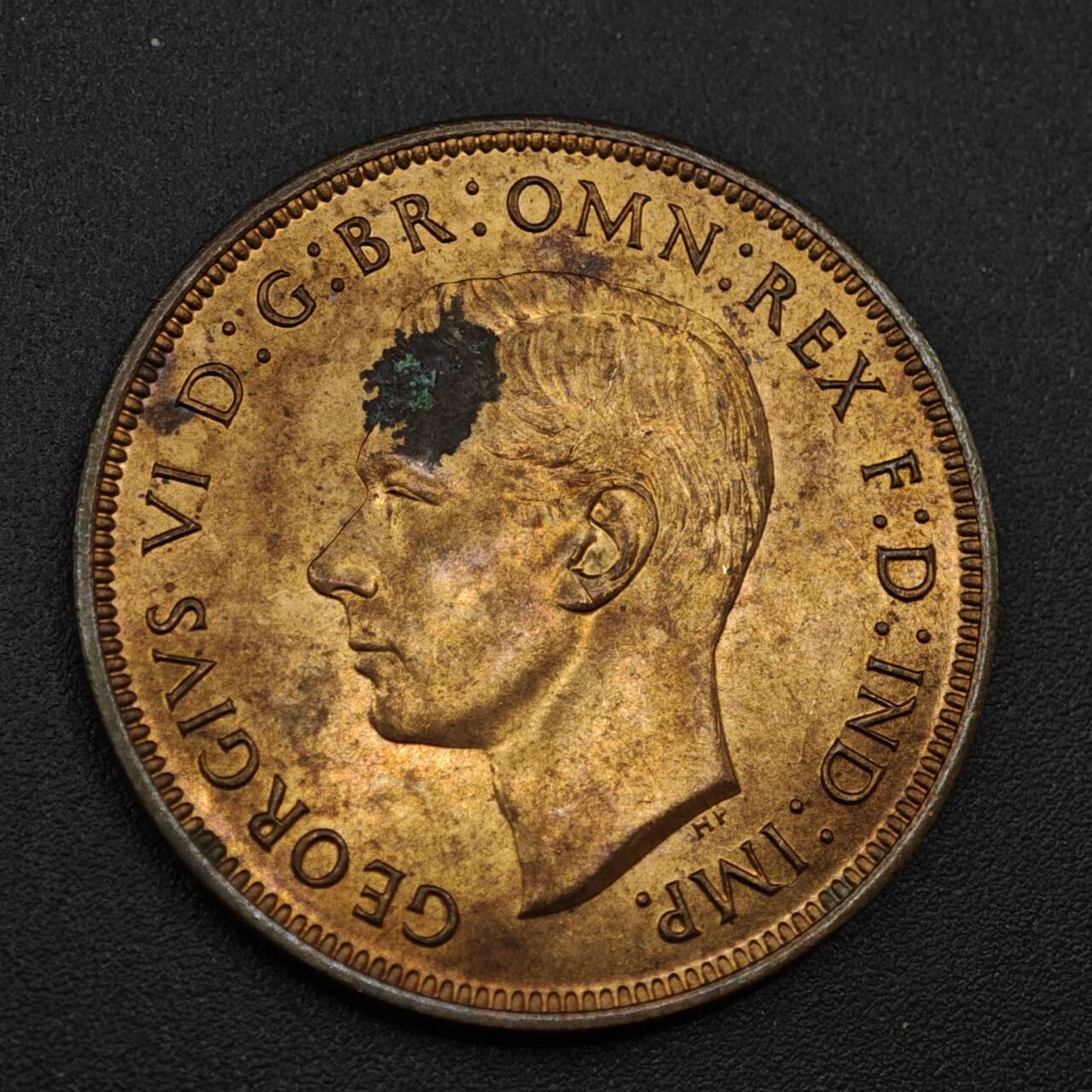 【淘币小摊】实时拍第八百一十四拍   散币场   满百包邮可预留二周 每周一统一发货   英国1937年乔治六世一便士铜币