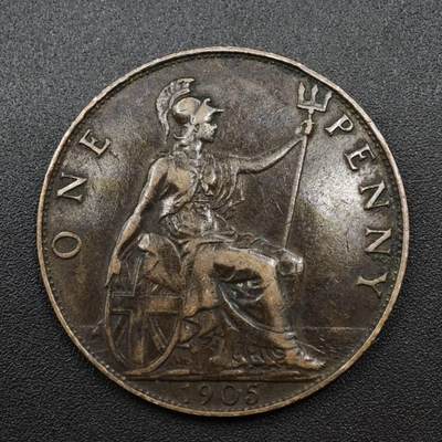 【淘币小摊】实时拍第八百一十四拍   散币场   满百包邮可预留二周 每周一统一发货   - 英国1905年爱德华七世一便士铜币