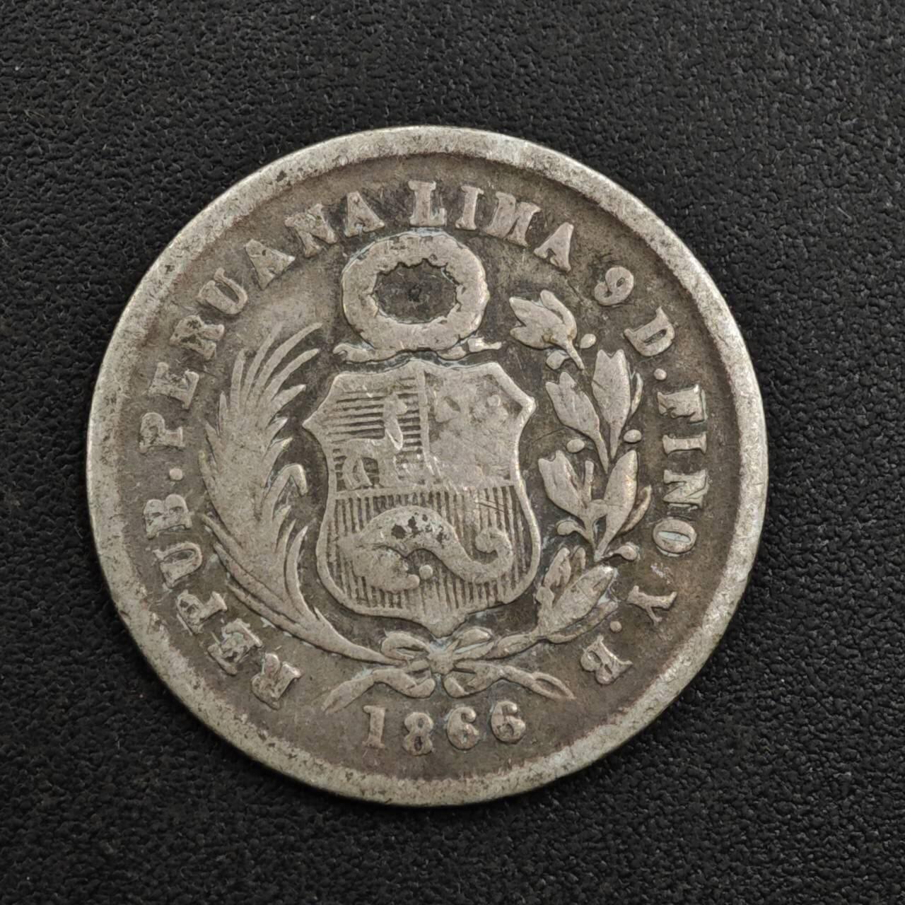 【淘币小摊】实时拍第八百一十五拍   银币套币场   满百包邮可预留二周 每周一统一发货   秘鲁1866年10分银币