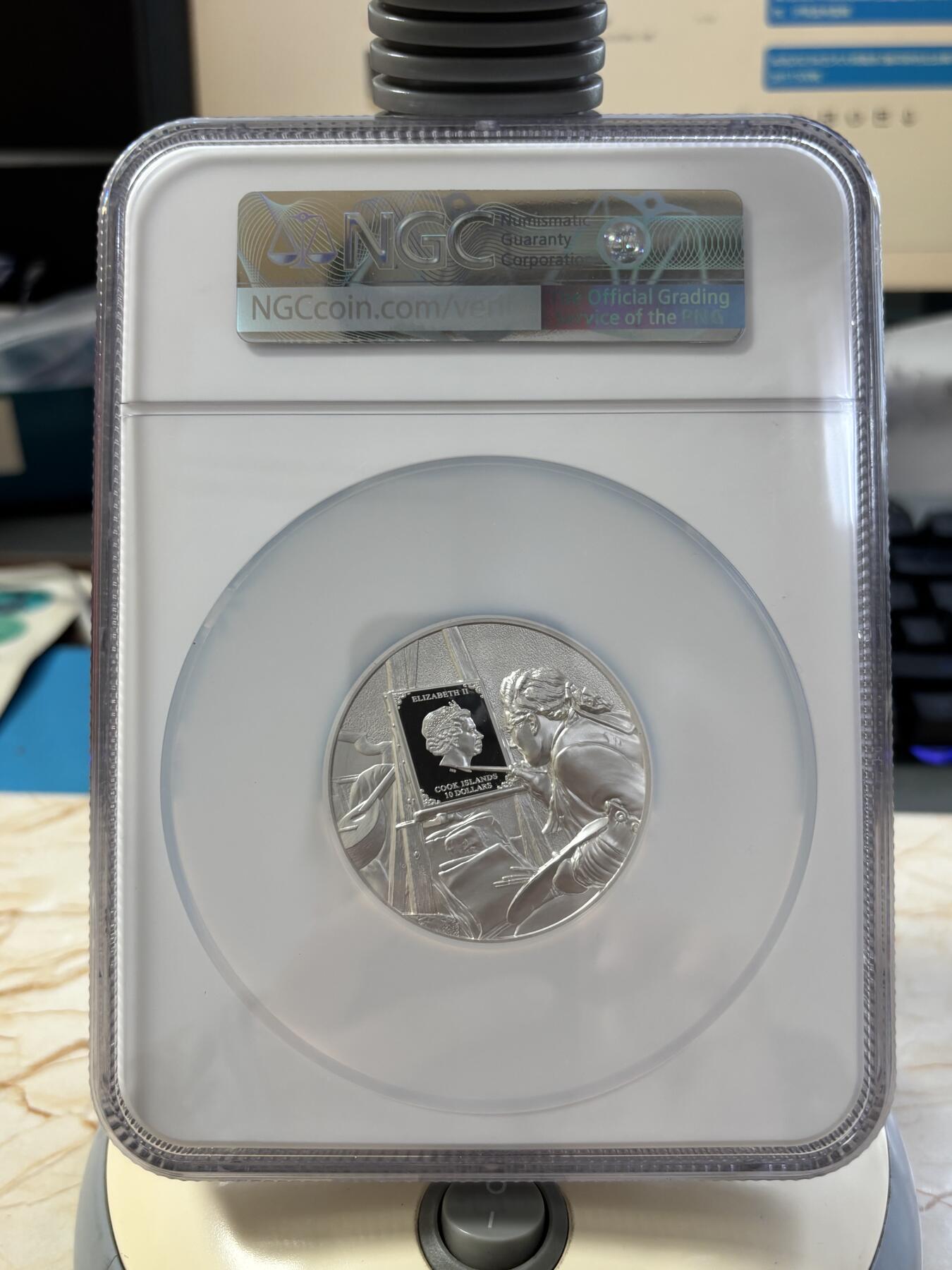 第184期拍卖 库克2023年艺术大师莫奈2盎司彩色纪念银币NGC-PF70首无盒无证书，999银，发行1500枚