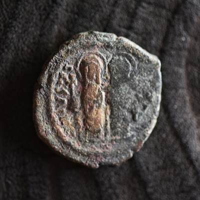 【良泉】【2025年最后一场】12月18日晚19.30点开拍！188组【直播场】西方古代钱币、丝路杂项、印章！ - 公元565-578年 【拜占庭】 查士丁二世和皇后索菲亚，帖撒罗尼亚造币厂，20努米，铜币，6.01克