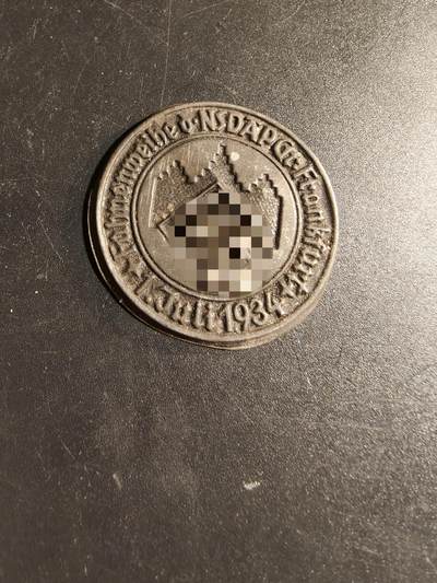 老王徽章第167期 - 德三1934法兰克福旗帜祝福仪式证章