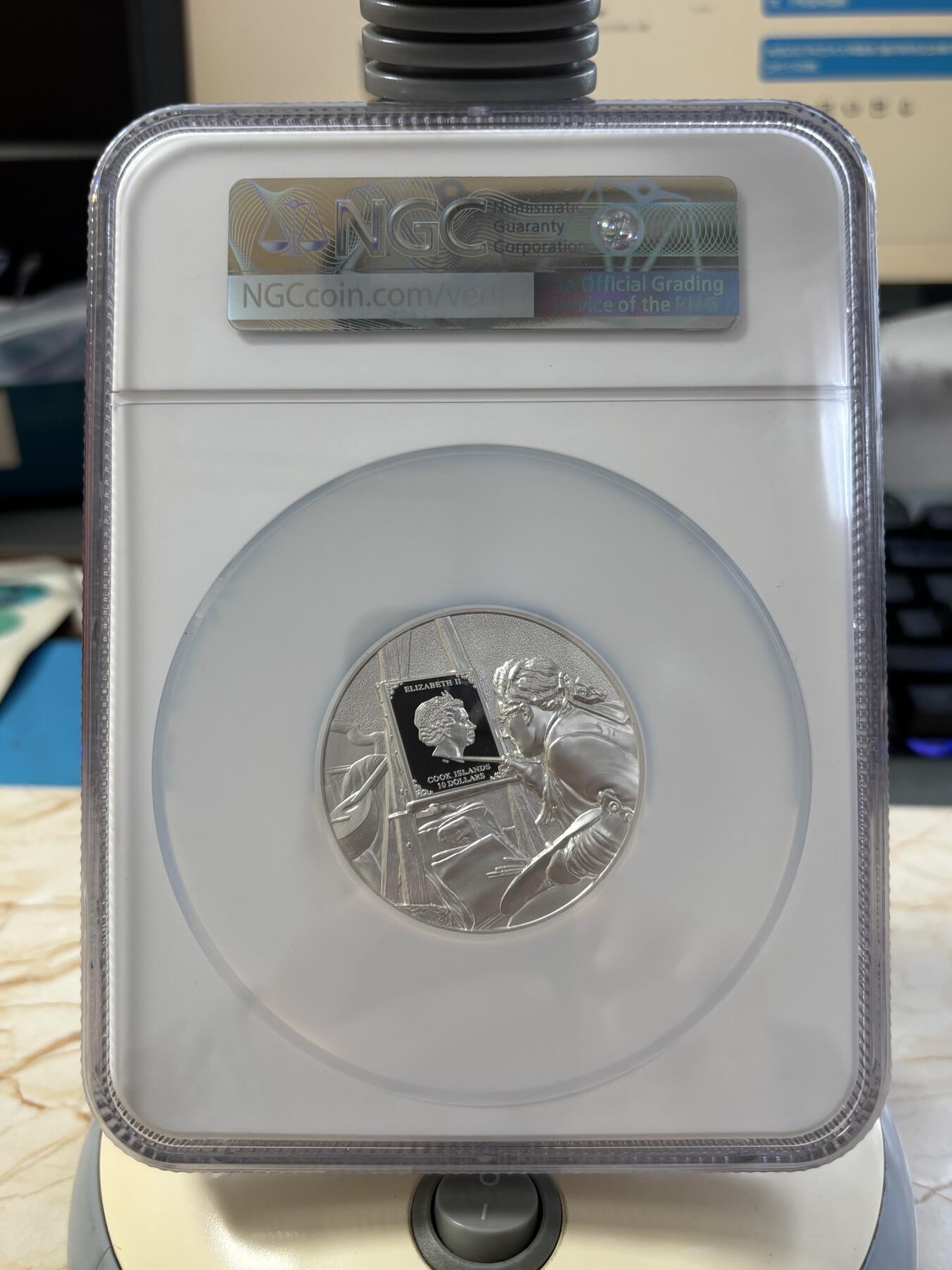 第184期拍卖 库克2023年艺术大师莫奈2盎司彩色纪念银币NGC-PF70首无盒无证书，999银，发行1500枚