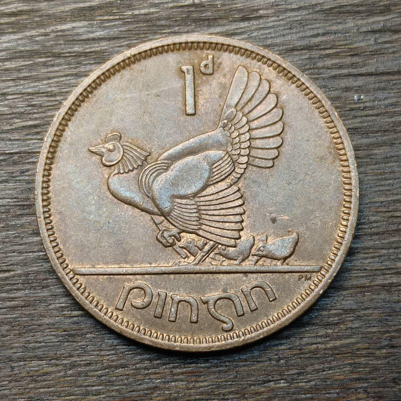 【铜匠收藏】★第134场★散币场，无佣金，30包邮。不满30元，支付5元运费。《接受代拍 代送NGC评级》 爱尔兰 1968年 1便士 母鸡