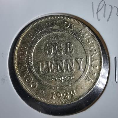 沼泽如烟--第919场 - 澳大利亚1922年1便士镀金