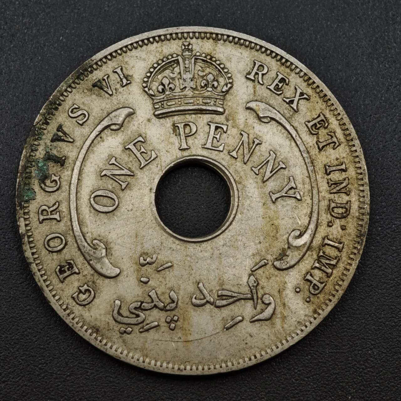 【淘币小摊】实时拍第八百一十四拍   散币场   满百包邮可预留二周 每周一统一发货   英属西非1941年乔治六世一便士镍币