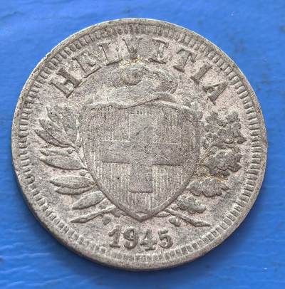 外国优质老铜币银币，周六九点倒数截拍，满百包邮，可寄存半年，喜欢朋友微信扫描二维码可直接参拍 - 瑞士1945年2分