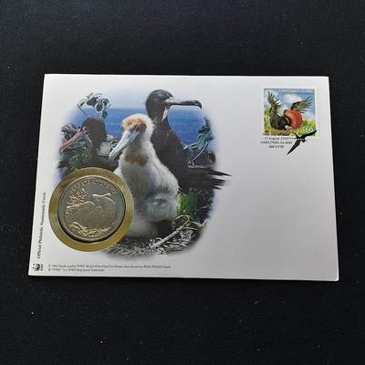 【全场包邮】纯粹捡漏拍482场（免费代拍第19场）-币封+套装+富兰克林（注意佣金） - 【邮章封】WWF世界自然基金会1986年30周年‌极危白腹军舰鸟纪念邮章封