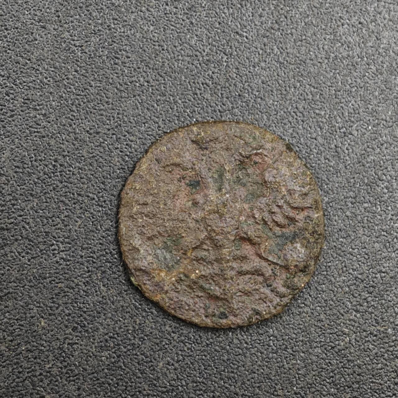 【淘币小摊】实时拍第八百一十四拍   散币场   满百包邮可预留二周 每周一统一发货   沙俄1720年彼得一世1/4戈比铜币