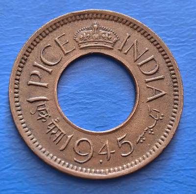 外国优质老铜币银币，周六九点倒数截拍，满百包邮，可寄存半年，喜欢朋友微信扫描二维码可直接参拍 - 印度1945年1派沙