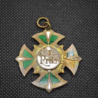 【淘币小摊】限时拍第八百一十六拍  纪念章场  满百包邮可预留两周  周一统一发货  -  I Peris”主题十字形珐琅纪念章直径47mm